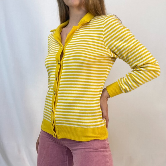 Vintage 80s Valentino Striped Cardigan - Picture 2 of 16